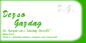 dezso gazdag business card